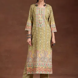 Libas Ethnic Motifs Printed Round Neck Straight Kurta-15