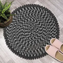 Kuber Industries Cream-Colored & Grey 6 Pieces Cotton Anti Slip Doormats-52