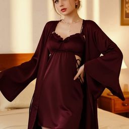 XPIOX Satin Sleeveless Nightdress-image-43