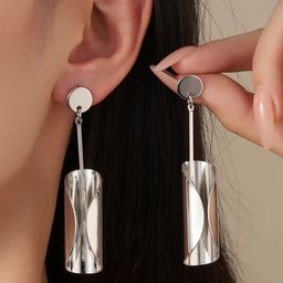 SALTY Silver Contemporary Ages Luxury Drop Earrings-49