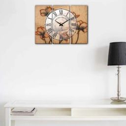olive tree Floral 24 Inches Clock With Wall Art-picture-30
