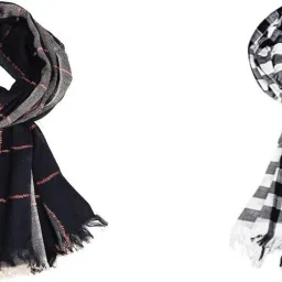 Checkered Pure Cotton Men Multicolor Fancy Scarf-image-0
