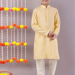 Pehanaava Boys Printed Regular Pure Cotton Kurta with Pyjamas-51