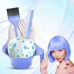 Majestique Set Of 5 Professional Premium Hair Dye Kit Brush Tail, Comb, Shower Cap & Bowl-4