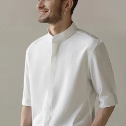 StyleCast Men Solid Band Collar Cotton Casual Shirt-image-59