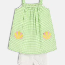 MINI KLUB Girls Checked Applique A-Line Dress With Bloomer-picture-9