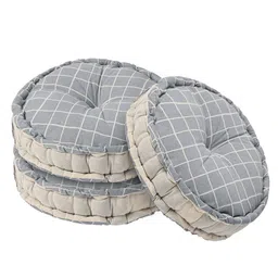 Kuber Industries Set Of 3 Grey Printed Sitting Chair Cushion Pads-88