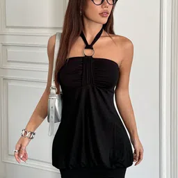 bebe Women Halter Neck Bodycon MIni Dress-image-23