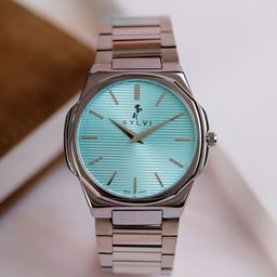 Sylvi Men Patterned Dial & Stainless Steel Straps Analogue Multi Function Watch Blad-ELEBlue-1