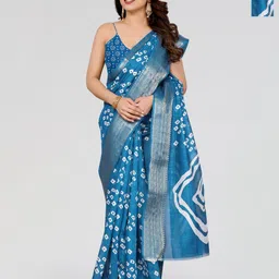 Moda Rapido Pack Of 2 Woven Design Zari Bandhani Saree-image-16