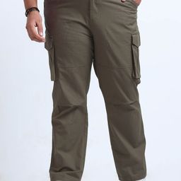 THE BEETEL HOUSE Men Plus Size Relaxed Cargos Trousers-picture-25