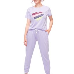 Lotik Women Printed Cotton T-Shirt With Joggers Co-Ords-image-33