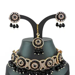 VATSALYA creation Gold-Plated Artificial Stone Studded Jewellery Set-image-55