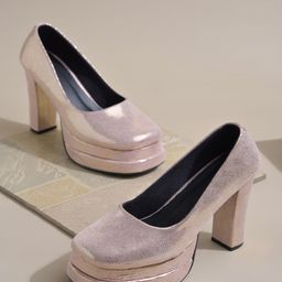 Froh Feet Women Party Metallic Platform Heel Pumps-39