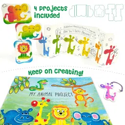 imagimake Toddler's Learning & Creative Kit - Includes Shape Puzzle, Stamp Art & DIY Window Art Activity image 2