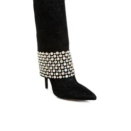 London Rag Women Diamante & Rhinestones Denim Boots-picture-19