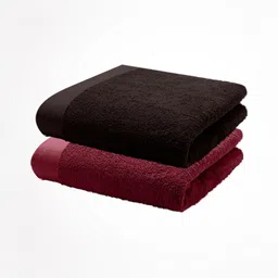 HOME PLUS STUDIOS Brown & Maroon 2 Cotton 650 GSM Bath Towel-picture-15