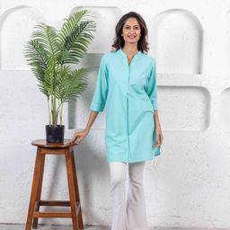 INAAYA JAIPUR V-Neck Box Pleats Straight Short Kurtas-image-24