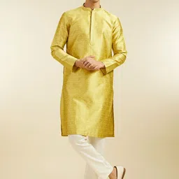 Diwas by Manyavar Geometric Woven Design Straight Kurta-image-30