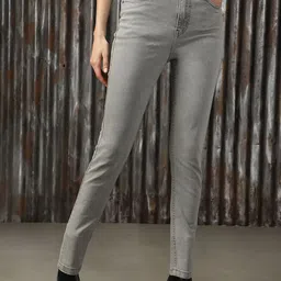 High Star Women Solid Skinny Fit High-Rise Low Distress Jeans-image-58