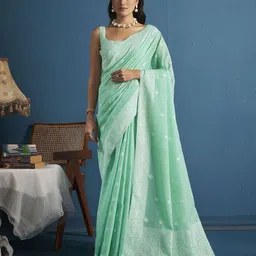 elora Woven Design Chikankari Linen Blend Designer Saree-picture-44