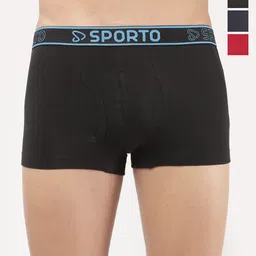 Sporto by Macho Pack Of 4 Super Combed Cotton Mid-Rise Short Trunks-picture-29
