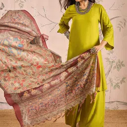 InWeave Women Regular Kurta with Palazzos & With Dupatta-0