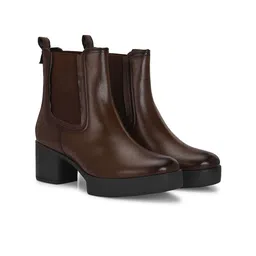 Delize Women Casual Block-Heeled Chelsea Boots-14
