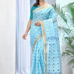 DESH BIDESH Ethnic Motifs Printed Pure Cotton Taant Saree-picture-46
