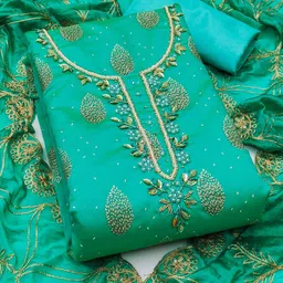 ASISA Floral Printed Beads And Stones Unstitched Dress Material-image-4