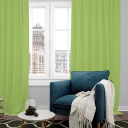 Parda Online Green Set of 4 Black Out Door Curtain-3