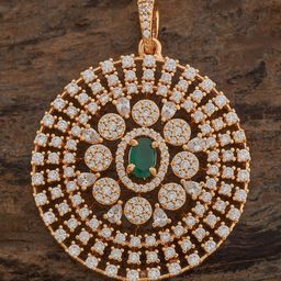 Kushal's Fashion Jewellery Gold-Plated Cubic Zirconia Circular Shaped Pendants-11