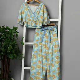 Budding Bees Girls Printed Top with Trousers-image-34