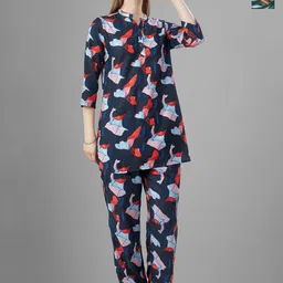 TITTLI Pack Of 2 Printed Mandarin Collar Relaxed Fit Tunic With Trousers Co-Ords-picture-10