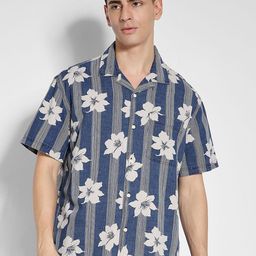 AMERICAN EAGLE OUTFITTERS Men Cuban Collar Floral Printed Cotton Casual Shirt-image-33