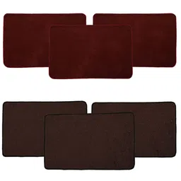 Kuber Industries Maroon 6 Pieces Microfiber Anti Skid Doormats-image-86