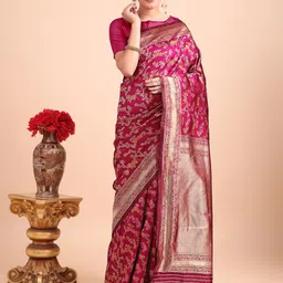 F FASHION Embellished Zari Art Silk Designer Kanjeevaram Saree-51