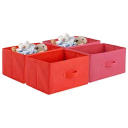 Kuber Industries Red & Pink 4 Pieces Drawer Organisers-31