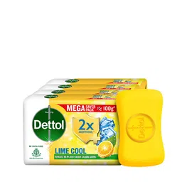 Dettol Set of 4 Lime Cool Bathing Soap Bar with 2x Menthol - 100g each-2