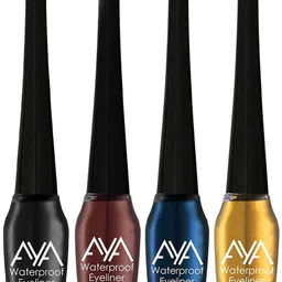 AYA Set of 4 Waterproof Eyeliner - Black, Blue, Brown & Golden - 5 ml each image 4