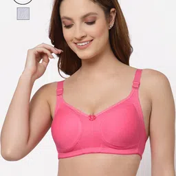 Floret Set of 2 Peach-Coloured & Grey Minimizer Bra-44
