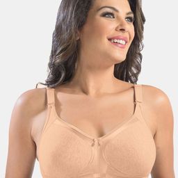 Sonari Peach-Coloured Solid Non Padded Full Coverage Bra-25
