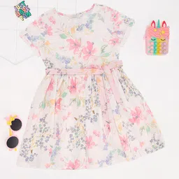AKKRITI BY PANTALOONS Girls Floral Print Fit & Flare Dress-image-71