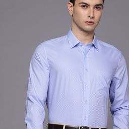 Louis Philippe Slim Fit Self Design Textured Pure Cotton Formal Shirt-picture-33