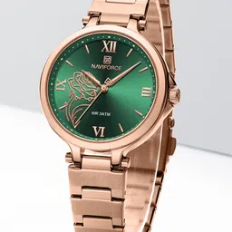 Naviforce Women Printed Dial & Stainless Steel Straps Analogue Watch NF5060_RG GN-picture-11