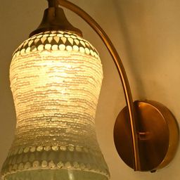 SOMIL White & Blue Printed Glass Cylinder Shaped Wall Lamp-image-27