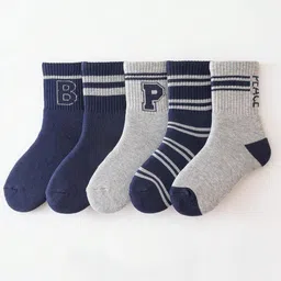 BAESD Kids Pack Of 3 PatternedAnkle-Length Socks-11