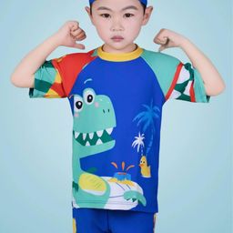 JMT Wear Boys Printed Swim Set With Cap-36