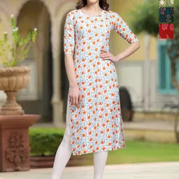 Moda Rapido Women Ethnic Motifs Printed Crepe Kurta-image-94