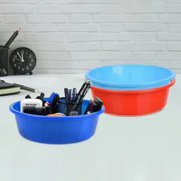 Kuber Industries Red & Blue 3 Pieces Regular Desk Organisers-48